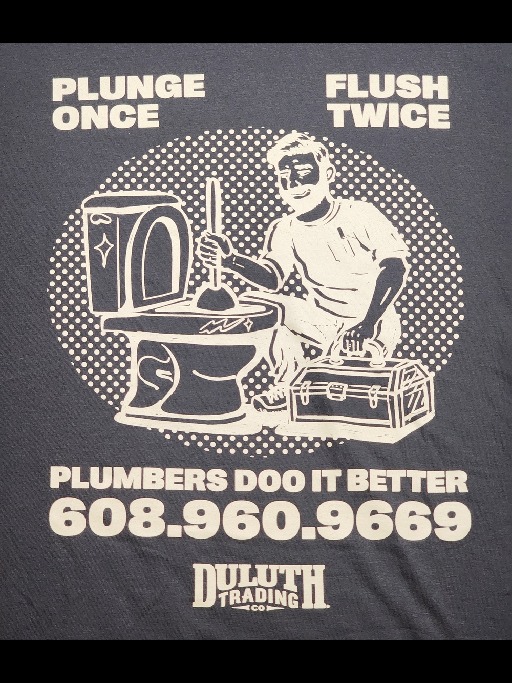 Duluth Trading Company Plumbers Doo It Better Longtail T-Shirt, New, Black 2XL